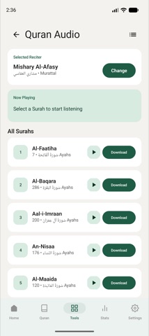Quran Companion: Audio player